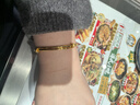 明牌珠寶實(shí)心黃金手鐲女款 足金光板素圈抽拉金手鐲AFI0177工費800 新潮款金鐲子 約35.37克 曬單實(shí)拍圖