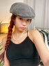 槿城復古做舊破洞前進(jìn)帽男原宿風(fēng)潮反戴貝雷帽鴨舌工裝帽子ins女MA582 黑灰色 【店長(cháng)推薦】 均碼 曬單實(shí)拍圖