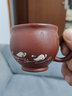謙君宜興紫砂主人杯原礦手工品茗小茶杯大紅袍功夫茶具帶把小茶碗茶盅 泥繪款 單只(約90ML) 曬單實(shí)拍圖