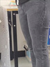 Jret七分牛仔褲女夏秋薄款新款松緊高腰寬松顯瘦老爹褲直筒哈利庫 6610#灰色[]七分 薄款 2XL 129-140斤 曬單實(shí)拍圖