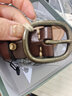 JEEP SPIRIT吉普手工復古銅扣頭女士腰帶真皮2023新款皮帶情人節簡(jiǎn)約百搭針扣 227款咖啡色【2.8cm寬】 95cm 曬單實(shí)拍圖