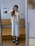 他她（TATA）烏梅子醬厚底德訓(xùn)鞋女鞋透氣新款休閑增高板鞋女W9B02AM5 米白/啡（單里） 36 曬單實拍圖