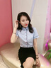 晨芙條紋襯衫女夏季時(shí)尚氣質(zhì)酒店服務(wù)員工作服職業(yè)襯衣收銀員接待工裝 3158單件藍條襯衫 S 建議80-90斤 曬單實(shí)拍圖
