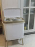 馨苑大號15L高腳垃圾桶 按壓式廚房免彎腰輕奢客廳垃圾筒北歐 按壓式 白金色 15L 曬單實(shí)拍圖