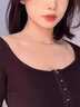 盛世琦緣（SHENGSHIQIYUAN）pt950鉑金項鏈女素鏈白金項鏈男款鎖骨鏈實(shí)心元寶鏈時(shí)尚百搭 定制（定金/尾款）單拍不發(fā)貨 曬單實(shí)拍圖