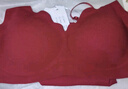ubras虞書(shū)欣同款鉆石紗夾心軟支撐花瓣杯文胸內衣女胸罩 背勾-絲絨紅M 曬單實(shí)拍圖
