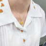 中國黃金（CHINA GOLD）足金孔雀翎吊墜女小裙子鎖骨鏤空黃金項鏈輕奢生日禮物送女友老婆 足金吊墜 【贈銀鏈】 約4g 曬單實拍圖