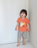 七樂(lè )豆嬰兒夏季薄款分體套裝夏天寶寶短袖短褲外出男童兒童冰絲夏裝衣服 橙色 90 cm 曬單實(shí)拍圖