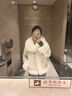 LULUALWAYS我愛露露24冬季新款仿狐貍毛拼接機車外套短款羽絨服女 米色 S 曬單實拍圖