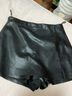 MO&Co.短褲皮褲PU皮素皮側拉鏈A字高腰小開(kāi)叉黑色短裙褲辣妹摩安珂 黑色-第1批 L 170 曬單實(shí)拍圖