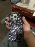 鑒百伊 磨砂黑色褶皺紋適用蘋果15手機殼新款iphone15promax高級感14蘋果13套12全包 燙金黑色褶皺紋 iPhone 15 Pro 曬單實拍圖