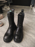 他她（TATA）厚底切爾西靴女款2024冬季 黑(鞋底藍) 37 曬單實(shí)拍圖