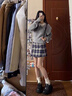 風(fēng)采兔毛衣女2024秋冬新款甜美撞色洋氣半拉鏈翻領(lǐng)慵懶風(fēng)復(fù)古坑條針織衫 淺灰色 均碼 曬單實(shí)拍圖