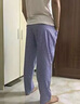 莫代爾男士睡褲純棉夏季空調褲超薄款防蚊褲男成人造棉褲子寬松家居長(cháng)褲 1條裝：大灰白格 XL 建議150-170斤 曬單實(shí)拍圖