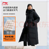 李寧火鍋羽絨服丨女春季防風防潑水健身戶外百搭80%鴨絨長款外套 黑色-2 L 曬單實拍圖