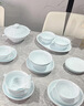錦瀾春景德鎮高溫釉下彩青瓷玲瓏碗碟套裝家用中式餐具整套喬遷結婚送禮 翡翠玲瓏丨釉下彩丨皮箱裝 68頭 曬單實(shí)拍圖