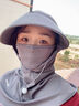 ALFB防曬面罩夏季新款遮陽(yáng)帽子女口罩男太陽(yáng)紫外線(xiàn)騎行護頸一體防曬帽 深灰色-抽繩款 曬單實(shí)拍圖