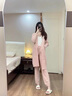 SUPISRRE輕奢法式高端睡衣女士秋冬季吊帶背心三件套珊瑚絨加厚加絨家居服 粉色 均碼 曬單實(shí)拍圖