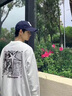 卡圖弛純棉重磅長(cháng)袖t恤男春秋季衛衣寬松潮流內搭打底衫高街嘻哈衣服男 白色 XL 【建議120-140斤】 曬單實(shí)拍圖