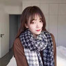 CinvaiKrose千鳥(niǎo)格圍巾女冬季2024新款高級感圍脖披肩生日禮物送女友老婆 CK圍巾-藏藍色【限定禮盒包裝】 曬單實(shí)拍圖
