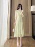 拉夏貝爾（La Chapelle）茶歇簡約風碎花連衣裙女2025夏季新款小個子高端收腰顯瘦V領a字裙 碎花 M 建議100-115斤 曬單實拍圖