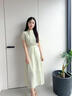 lagogo拉谷谷月下竹影新中式薄荷曼波提花半身裙2024夏新款女 淺綠色(L8) S 曬單實(shí)拍圖
