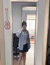 DAVEY MODE夏季新款tb學(xué)院風(fēng)襯衫設計感織帶襯衣寬松慵懶男女情侶外套潮 藍色 M 曬單實(shí)拍圖