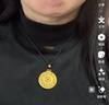 CRD克徠帝黃金吊墜黃財神金剛杵古法鎏彩足金999掛墜配黑繩節日禮物 16g 曬單實(shí)拍圖