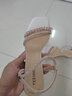 天美意涼鞋女粗跟細閃條帶舒適通勤高跟鞋時(shí)尚女鞋 粉色 38 曬單實(shí)拍圖