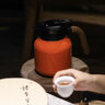 塔馳密司（touchmiss）陶瓷內膽燜茶壺老白茶悶泡壺高端保溫壺辦公室大容量泡茶壺水壺 橙色+陶瓷內膽+純鈦茶倉+配6杯 曬單實(shí)拍圖