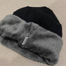 野外尋梅毛線(xiàn)帽子男冬季圍巾套頭圍脖套兩件套防寒帽戶(hù)外騎行保暖針織棉帽 黑色(版) 均碼統一黑灰色內里 曬單實(shí)拍圖