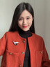 唐后（TH）閃耀之星胸針女高檔奢華精致胸花旗袍西裝配飾別針老師禮物女 牛仔藍(lán)色 曬單實(shí)拍圖
