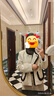 德·瑪納秋冬新中式經(jīng)典套裝女仿貂毛花邊高級感半身裙兩件套 暖灰褐 M  曬單實拍圖