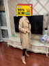 HMRSV風衣女中長款2025春秋新款韓版小個子流行英倫風大衣過膝外套上衣 卡其色 S （建議體重80-95斤） 曬單實拍圖