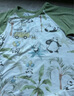 威爾貝魯（WELLBER）男女嬰幼兒童萊賽爾汗布七分袖家居服套裝 野營熊貓 100 曬單實拍圖