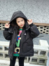 波司登（BOSIDENG）【反季】冬季反季羽絨服兒童短款連帽加厚新國標90絨商場(chǎng)同款外套 黑色8056 130 /64 曬單實(shí)拍圖