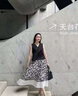 艾柔丹夏季新款韓版氣質(zhì)顯瘦無袖海邊度假溫柔風(fēng)百搭半身裙子兩件套套裝 兩件套 S 曬單實(shí)拍圖