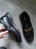 柯盾（KEDUN）內增高男鞋春季休閑百搭豆豆鞋男士真皮隱形增高一腳蹬懶人樂(lè )福鞋 黑色（內增高款） 41 曬單實(shí)拍圖