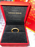 中國黃金（CHINA GOLD）紫荊花戒指士足金古法黃金櫻花戒指浮雕素圈指環(huán)結婚生日禮物女生 13號 約0.5g 曬單實(shí)拍圖