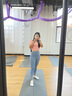 鉑吶苓瑜伽服兩件套女美背顯瘦帶胸墊運動(dòng)速干跑步訓練健身普拉提套裝 瑜伽服套裝【粉灰】L105-120 曬單實(shí)拍圖