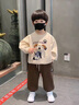 G.duck兒童秋裝衛衣休閑褲套裝韓版兄妹姐弟裝洋氣龍鳳胎長(cháng)袖長(cháng)褲兩件套 小狗頭套裝 90 cm 曬單實(shí)拍圖