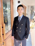沙馳SATCHI男裝布雷澤雙排扣西裝2024秋新款商務(wù)通勤高端羊毛西服外套 黑灰 L (50) A 曬單實(shí)拍圖