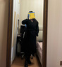三只小山羊24秋冬新款【恰恰好】14.5μm超細100純羊絨大衣女士通勤大衣 黑色 S 曬單實拍圖