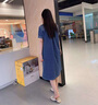 TAOROUSI牛仔連衣裙女夏季新款女裝韓版休閑時尚洋氣遮肉顯瘦氣質(zhì)襯衫裙子 圖片色 M 曬單實拍圖