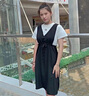 AEMAPE夏季2025年新款中長寬松顯瘦假兩件背帶裙時尚休閑連衣裙女 白色 L 建議100-115斤 曬單實拍圖