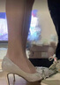 Lily Wei法式高跟鞋仙女水晶婚鞋細(xì)跟尖頭新娘蝴蝶結(jié)情人節(jié)禮物 銀色【跟高8cm】 38 曬單實(shí)拍圖