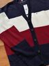 TOMMY HILFIGER【拼色開(kāi)衫】秋冬季男女商務(wù)休閑學(xué)院慵懶風(fēng)V領(lǐng)寬松針織外套毛衣 【拼色開(kāi)衫】-藏青紅白拼色FAP L （推薦：150-165斤） 曬單實(shí)拍圖