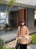 衣典零一（LEDIALYI）韓版高級(jí)感兩面穿羊羔毛絨外套女秋冬季2024新款加絨皮毛一體棉衣 卡其色 S (建議105斤以內(nèi)） 曬單實(shí)拍圖