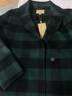 PORTS 寶姿秋冬新品女裝長(cháng)袖中長(cháng)大衣YLM9C006NZF051 綠色格子 S 曬單實(shí)拍圖