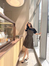 clotho Rennie品牌女裝連衣裙女夏新款2025年收腰顯瘦氣質(zhì)小個(gè)子假兩件背帶裙子 棕色 M 曬單實(shí)拍圖